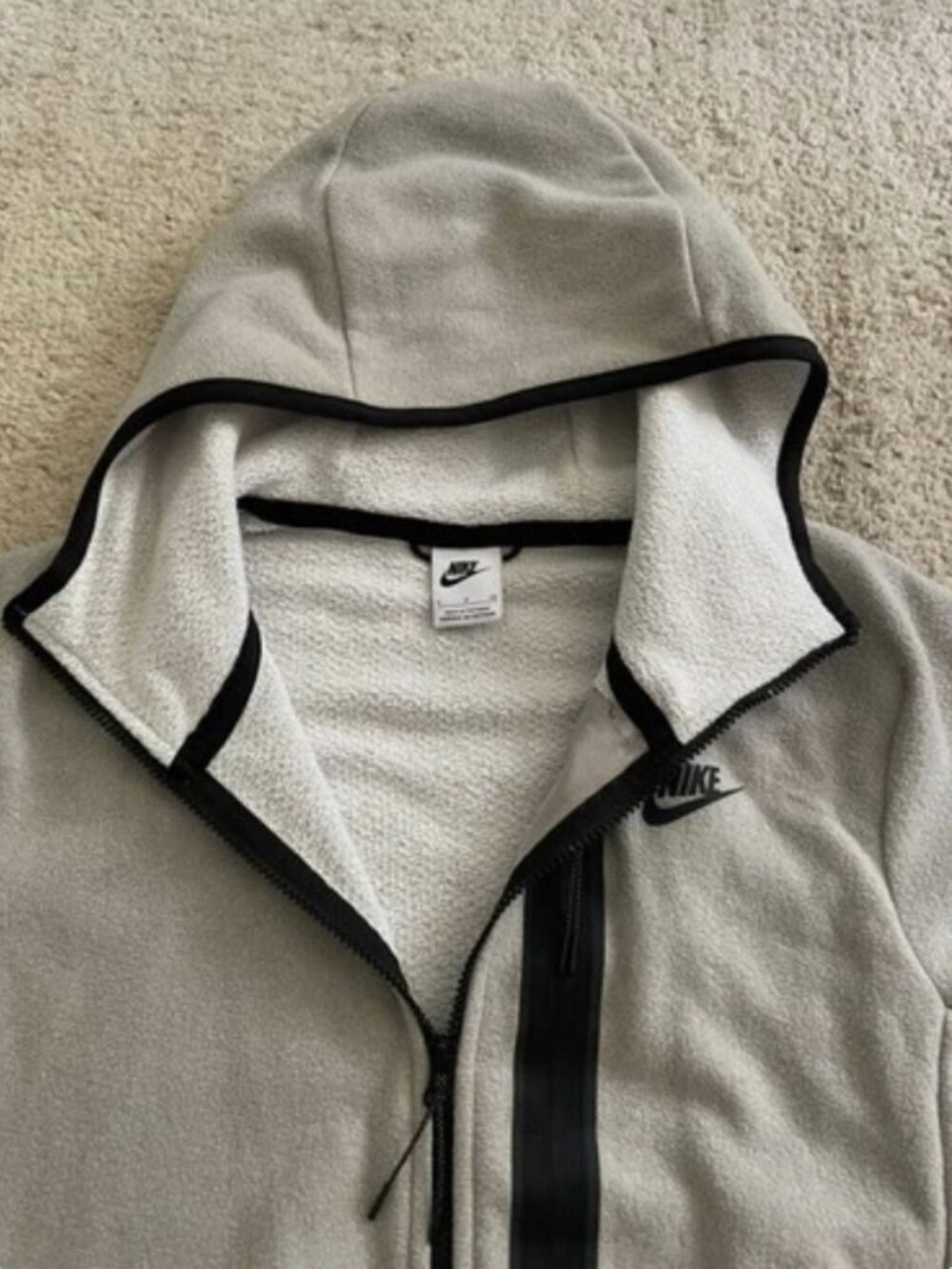 Nike Tech Fleece Men Size S Winterized Hoodie Cobblestone Black Pristine VNDS - Picture 14 of 16